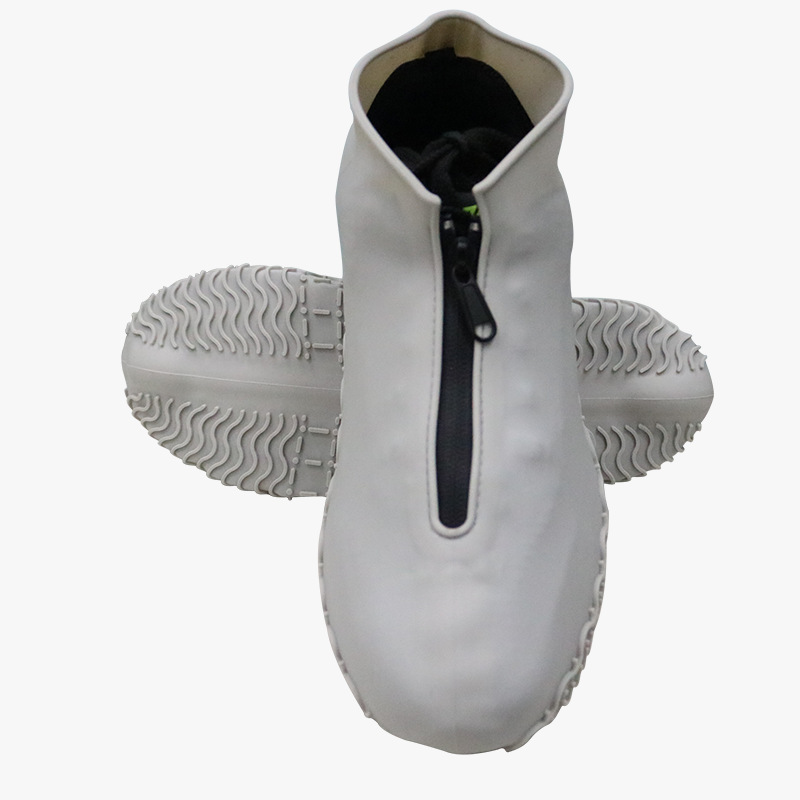 En stock suministro directo conveniente cremallera impermeable engrosada resistente al desgaste adulto cubierta del zapato a prueba de lluvia al aire libre nieve antideslizante cubierta del zapato de silicona