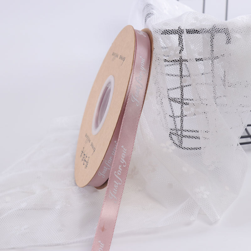 1cm impreso cinta inglesa arco de impresión en relieve cinta flor regalo material de embalaje al por mayor
