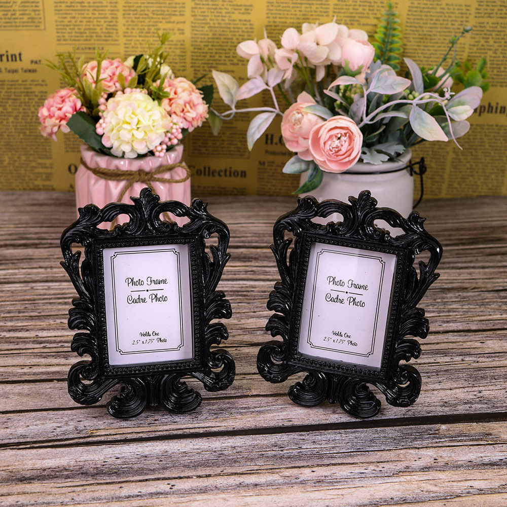 Classic Baroque Square Small Photo Frame Exquisite Resin Photo Frame Set Table Baby Photo Frame ID Frame
