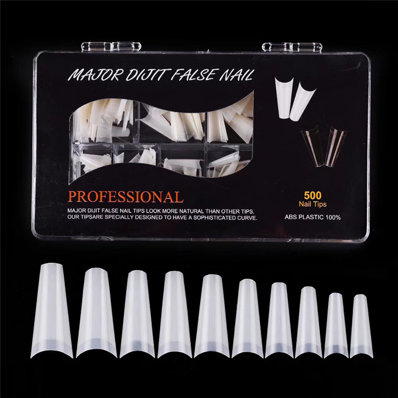 European and American nail art finished craft nail 500 pieces cone nail Denim fake nail nail nail beauty stickers French flat head patch