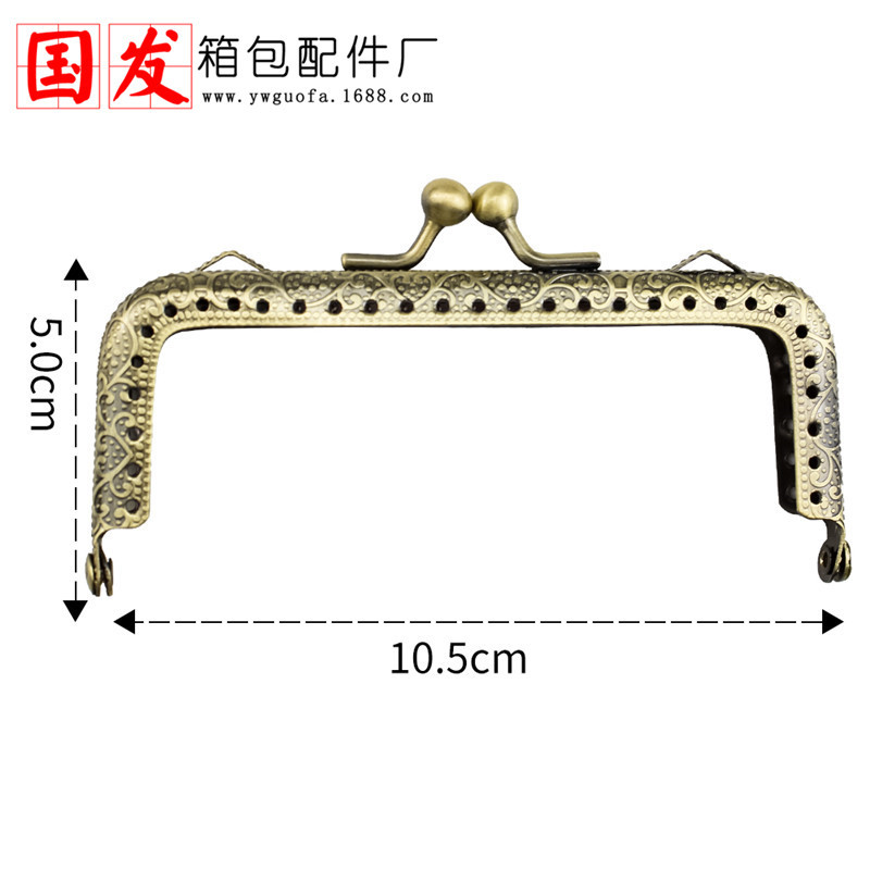 10.5cm máquina de relieve cuadrada cabeza de oro en la parte superior de las orejas accesorios de billetera de cambio [bu坑]