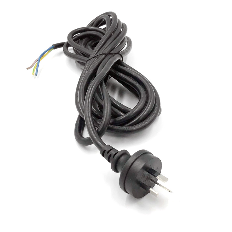 1.0m平方纯铜澳规澳标电源线 SAA澳洲三插尾部裸线 台灯插头线2米