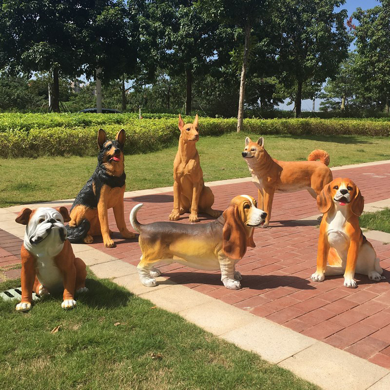 Ornaments Simulation Dog German Shepherd Dog Golden Hair Corgi Large Wolf Dog Model Lucky Courtyard Living Room Resin Animal Sculpture