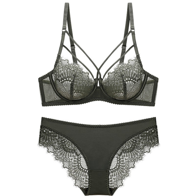 Clearance Non-return Sexy Lace Bra Large Chest Small Breathable Non-sponge Transparent Sexy Push-up Bra Set Clearance Non-return Sexy Lace Bra Large Chest Small Breathable Non-sponge Transparent Sexy Push-up Bra Set