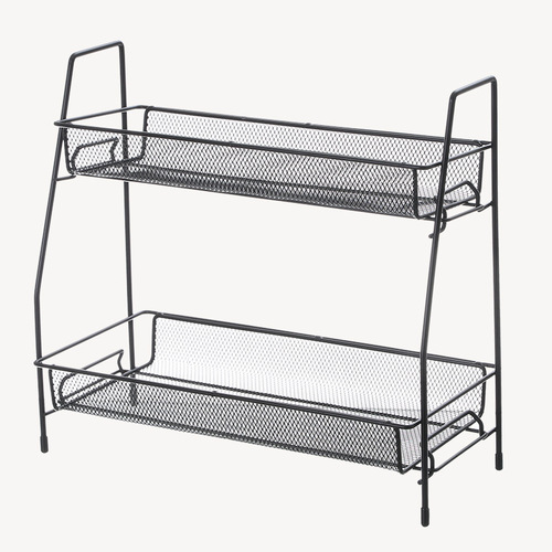 Nordic ins iron cosmetics rack storage rack kitchen desk double-layer dormitory artifact desktop storage