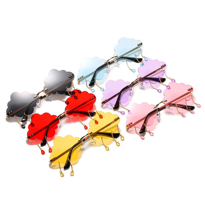 New Personalized Rain Hot Cloud Glasses Fashion Exaggerate Style Sunglasses_voghion.com