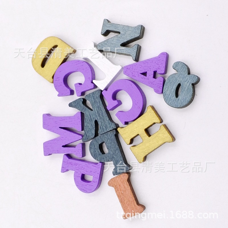 26 letras inglesas retro color mezclado madera decorativa color retro letras 100 unidades un paquete