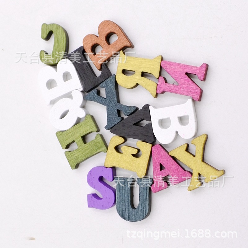 26 letras inglesas retro color mezclado madera decorativa color retro letras 100 unidades un paquete