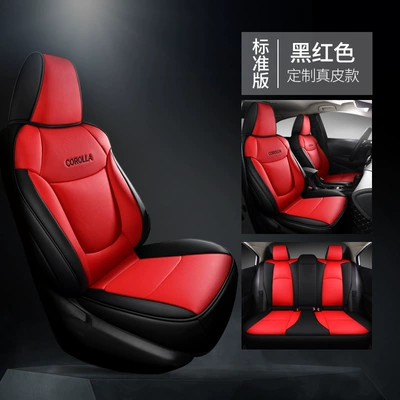 Toyota Corolla Seat Cover, Genuine Leather, Full Modelə uyğun (Original) oturacaq örtükləri - black-red-standard-edition-corolla-special-full-imitation-leather