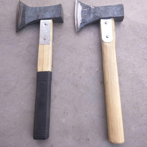 Hardware agricultural tools forged original black and white wooden handle double-edged ax iron handle ax single-edged woodworking ax reinforced hammer ax