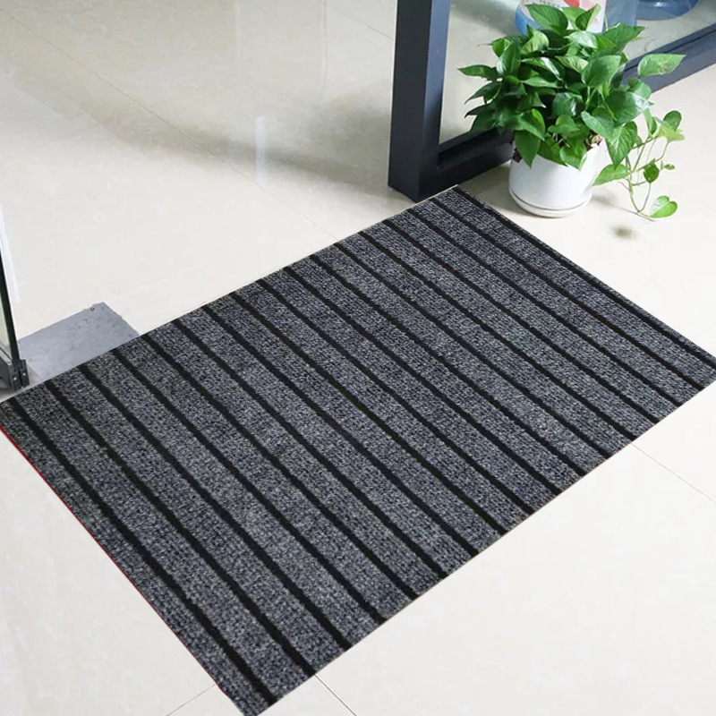 Fábrica al por mayor de PVC compuesto inferior siete rayas alfombra Hotel corredor puerta completa estera aceite-prueba absorbente alfombra de piso