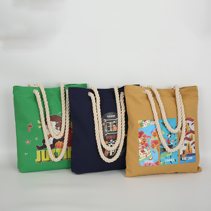 印制LOGO企业广告宣传单肩帆布袋 制定学生补习班单肩棉布手提袋