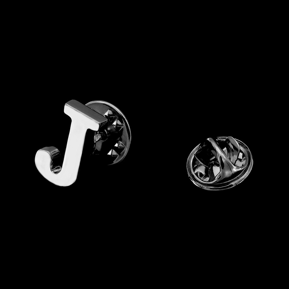 [Cobre puro de doble capa de galvanoplastia sin inventario] Joyería de los hombres de moda 26 letras broche collar pin insignia al por mayor