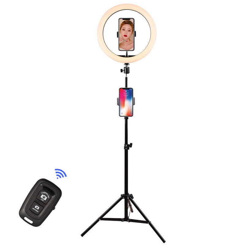 Mobile Live llenar luz traje selfie soporte trípode ancla belleza luz transfronteriza anillo de 12 pulgadas luz de iluminación
