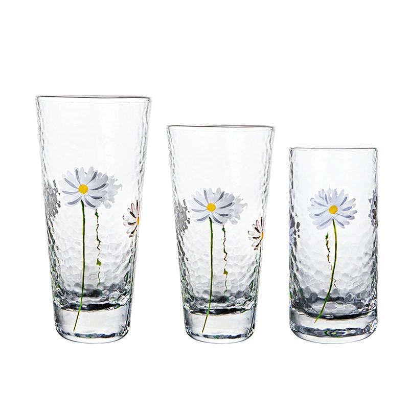 Tea cup for home use, glass, hand painting, wholesale