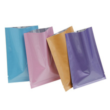 现货彩色镀铝塑料塑封包装 面膜镀铝箔平口袋 三边封包装袋100个