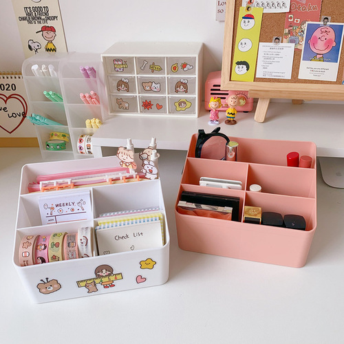 Ins Internet celebrity simple desktop storage box student dormitory cosmetics storage box cotton swabs makeup cotton sundry storage