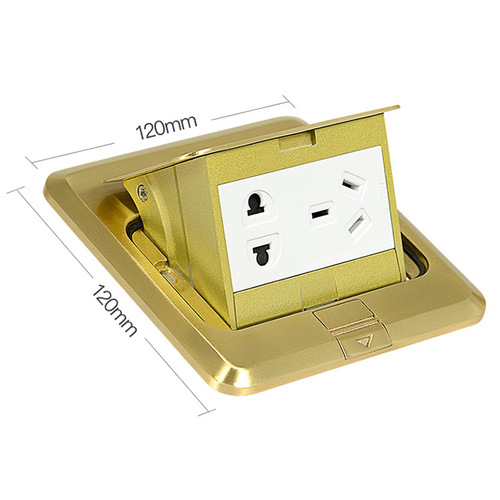 Delixi ground plug all-copper waterproof pop-up undamped household floor socket hidden ground five-hole socket