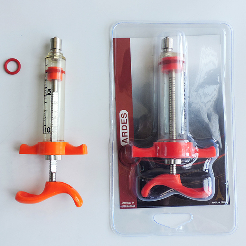 Andshi importó jeringa de acero de plástico 20ml jeringa de vacuna jeringa de acero de plástico Equipo veterinario