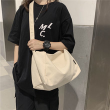 韩版布包女斜挎包ins学生上课包日系大容量百搭单肩包慵懒帆布包