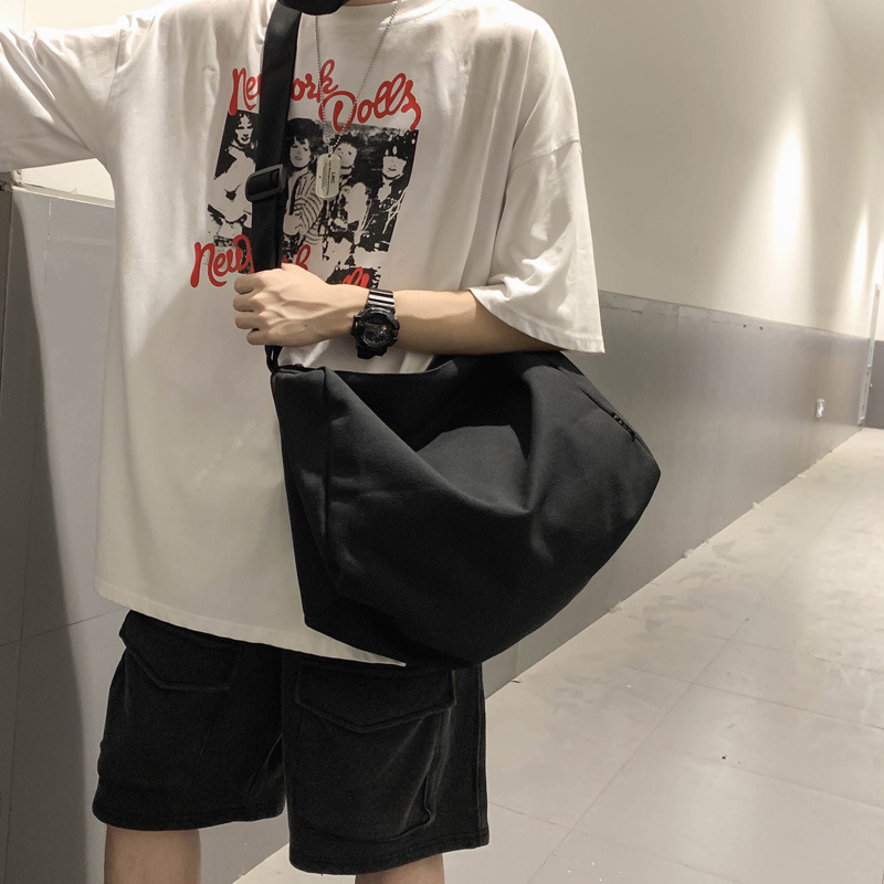 Bolsa de tela de estilo coreano bolsa de mensajero de las mujeres bolsa de la escuela del estudiante bolsa de estilo japonés de gran capacidad bolsa de hombro Perezoso