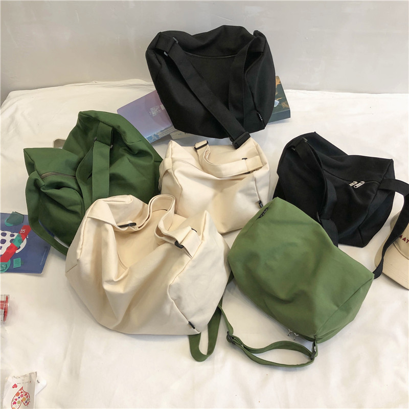 Bolsa de tela de estilo coreano bolsa de mensajero de las mujeres bolsa de la escuela del estudiante bolsa de estilo japonés de gran capacidad bolsa de hombro Perezoso