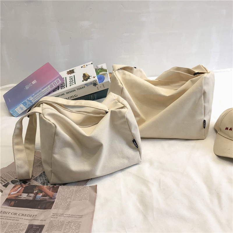 Bolsa de tela de estilo coreano bolsa de mensajero de las mujeres bolsa de la escuela del estudiante bolsa de estilo japonés de gran capacidad bolsa de hombro Perezoso