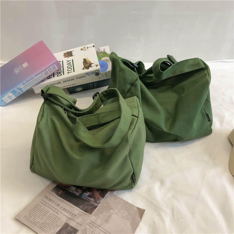 Bolsa de tela de estilo coreano bolsa de mensajero de las mujeres bolsa de la escuela del estudiante bolsa de estilo japonés de gran capacidad bolsa de hombro Perezoso