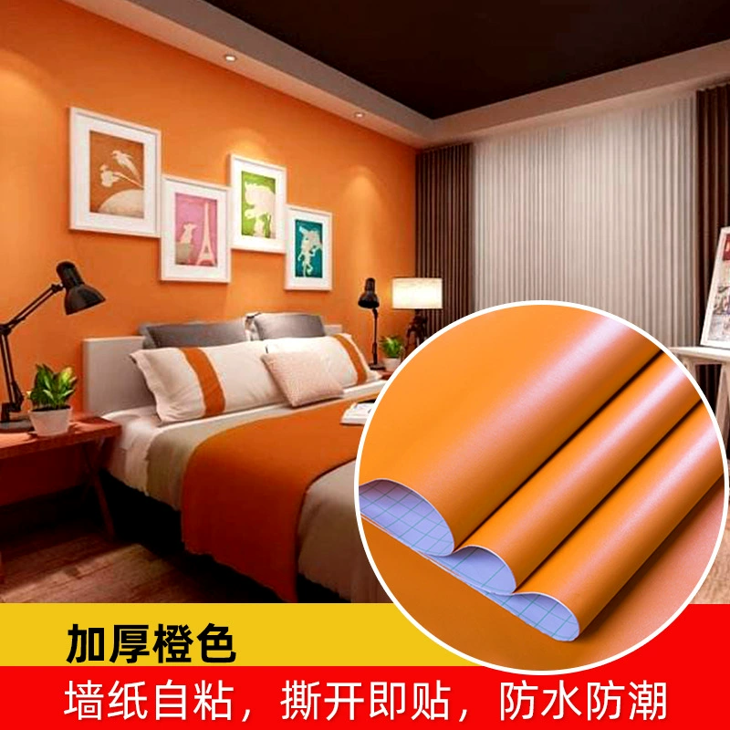 Waterproof self-adhesive wallpapers for bedroom, black table furniture, sticker