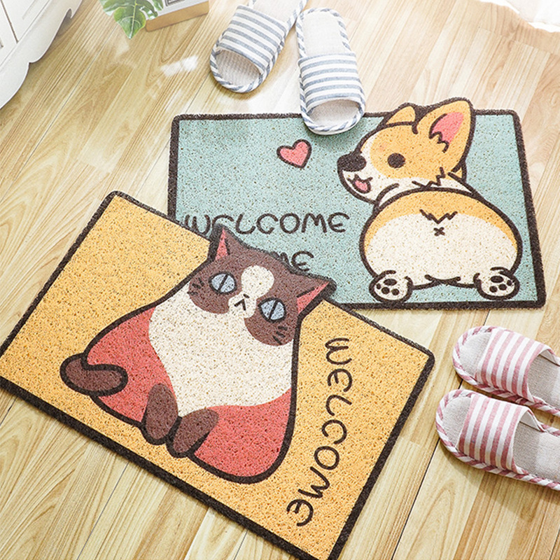 Foot Mat Silk Ring Entry Door Mat Step Mat Entrance Entrance Door Mat Household Carpet Toilet Entrance Mat Bathroom
