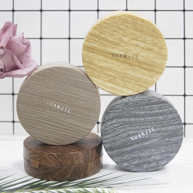 096 Factory Straight Retro Boys Nordic Style Wood Grain Contact Lens Box Color Film Care Box Beauty Contact Lens Box