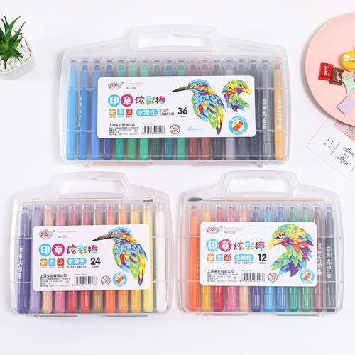 Colorful stick water-soluble oil pastel 12 colors 24 colors 36 colors portable children's painting set children's day gift wholesale