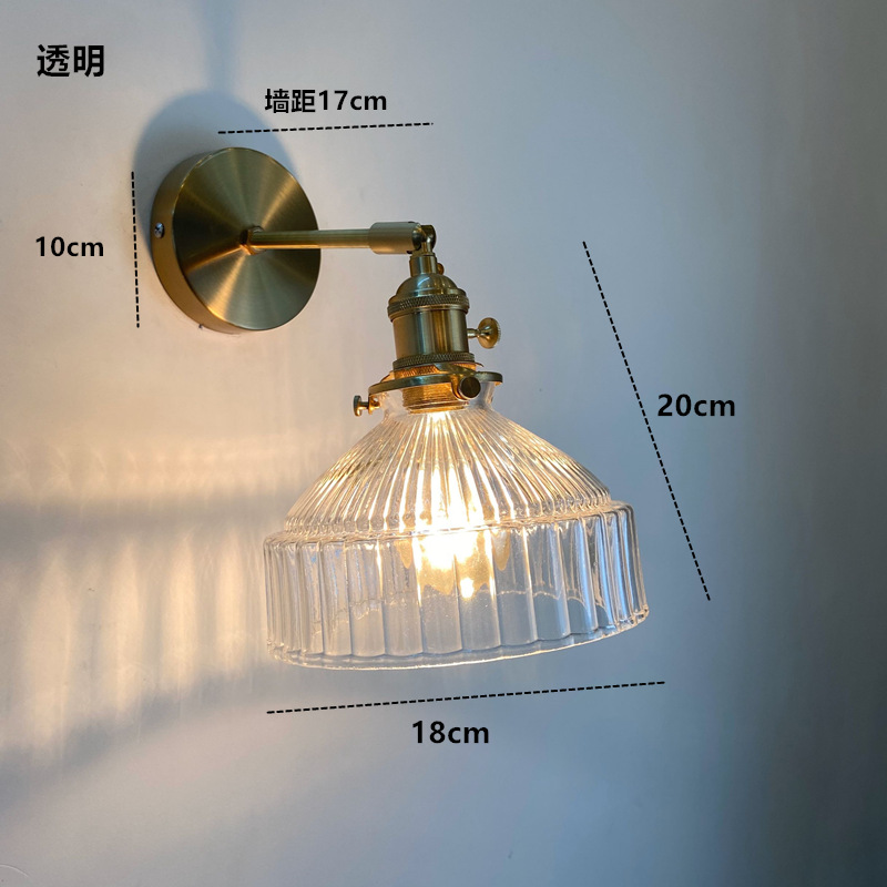 Nordic personalidad de cristal verde lámpara de pared de latón artístico aire fresco pasillo lámpara de pared espejo frontal lámpara de noche dormitorio lámpara de pared