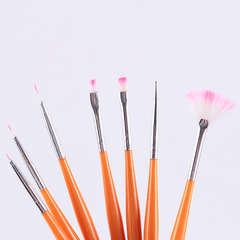 Cross-border supply seven-piece nail art set carved brush fan-shaped gradient nail polish brush nail art pen thread nail brush