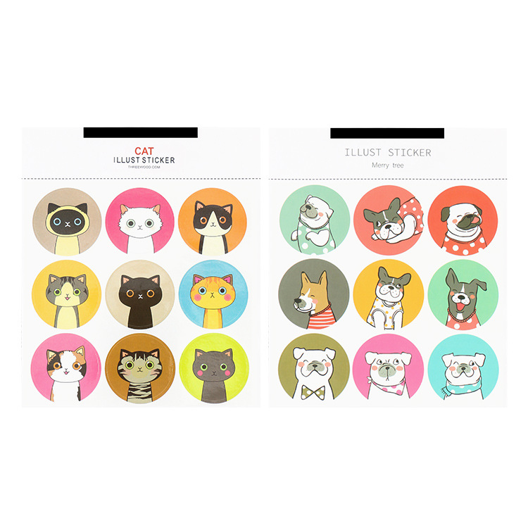 Lindo gato cachorro estilo japonés pegatina de sellado dibujos animados cumpleaños oso lindo diario pegatina caja de regalo Etiqueta de sellado