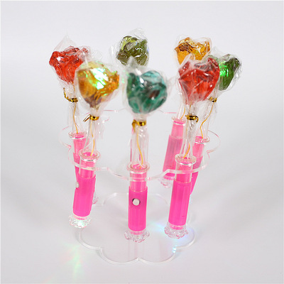 发光棒棒糖 酒吧KTV创意发亮糖果零食 地摊儿童发光水果硬糖
