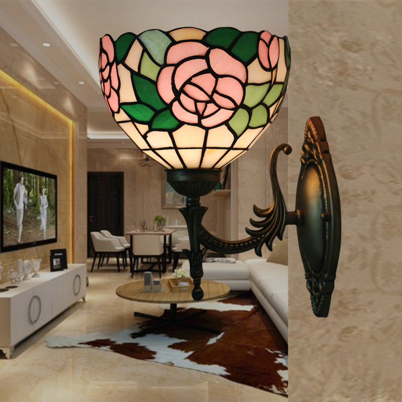 跨境出口跨境蒂玫瑰壁灯欧式复古创意卧室婚房床头灯客厅书房餐厅