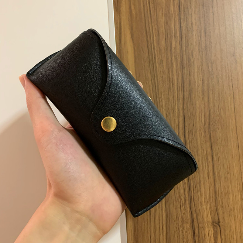 Fashion pink leather glasses case vintage snap sunglasses box anti-pressure gift packaging box simple sunglasses box