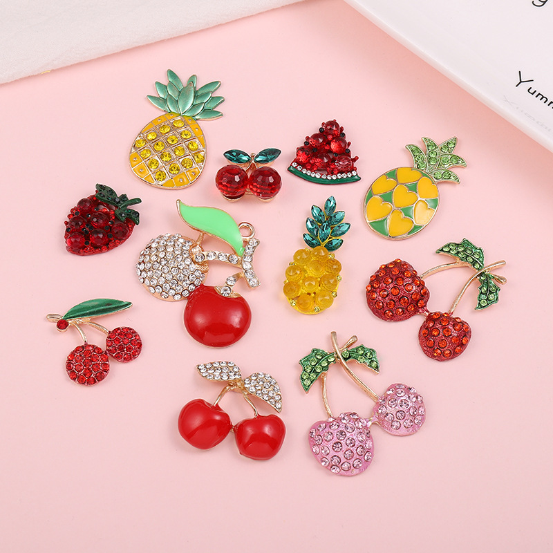 Song Lian Jewelry Creative DIY Jewelry Diamond Cherry Fruit Pineapple Mobile Phone Case Beauty Accessories Handmade Materials