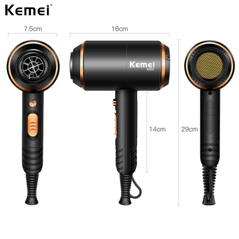Venta caliente transfronteriza Kemei secador de pelo eléctrico de alta potencia tipo martillo secador de pelo de salón de pelo se puede entregar en nombre de una pieza
