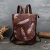 Summer backpack, leather travel bag, shoulder bag, genuine leather, cowhide