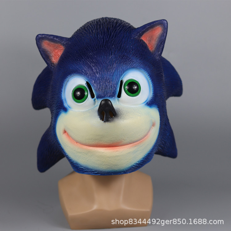 Nuevo Sonic Hedgehog máscara animal tocado accesorios audio niño Halloween Cosplay vestir máscara