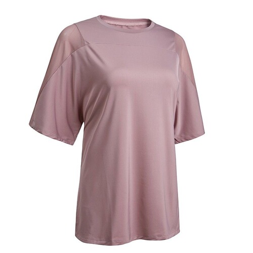 Women's Loose Fit Running Fitness Top Summer Short Sleeve Yoga T-Shirt Long T-Shirt