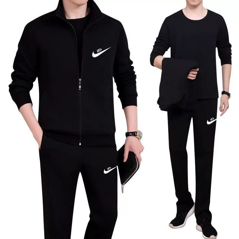 Demi-season sports suit, long-sleeve jacket & trousers, middle-age plus sizes M–5XL