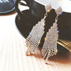 Earrings, pendant with tassels from pearl, long zirconium, Korean style