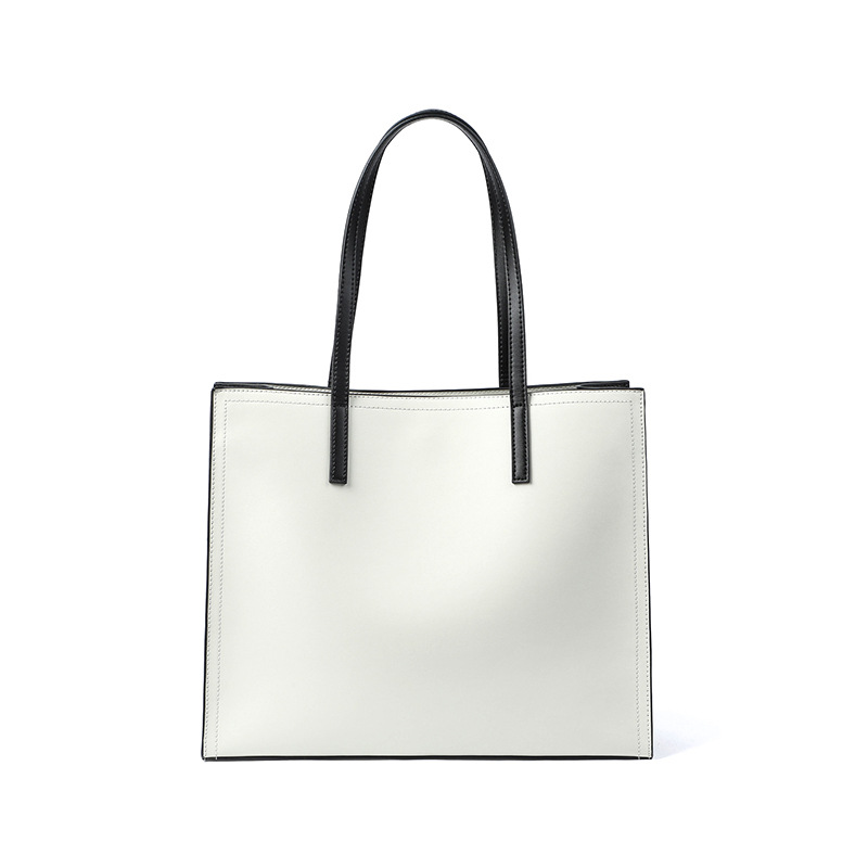 Bolso de hombro mujer piel genuina grande de diseño color block_voghion.com