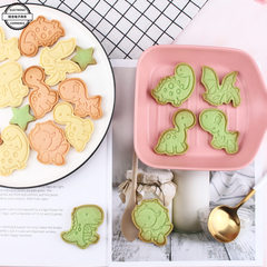 Dinosaur cookie mold plastic 3D cartoon baking household cute press-type frosting fondant cookie mold