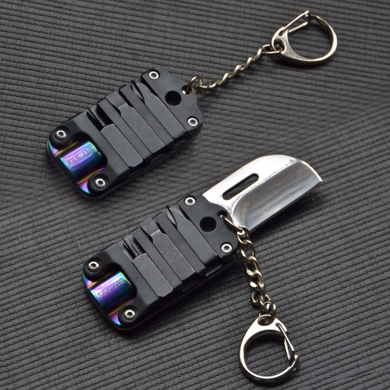 Nuevo cuchillo de Etiqueta de perro mini multifuncional con cabeza de lote cuchillo plegable al aire libre EDC cuchillo de bolsillo portátil herramienta portátil