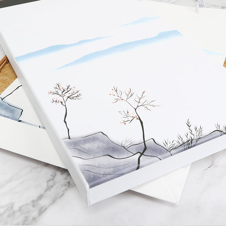 Caja de ventilador de las mujeres al por mayor caja de ventilador redonda caja de regalo estilo antiguo bolsa de ventilador redondo estilo chino retro caja de cartón de ventilador redondo