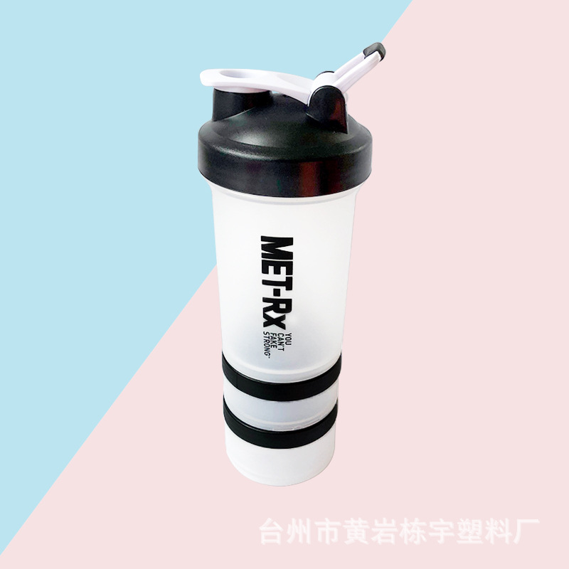 Gran cantidad de polvo de proteína en stock de plástico que aumenta el músculo batido taza gimnasio reemplazo de comida taza deportes taza escala clara